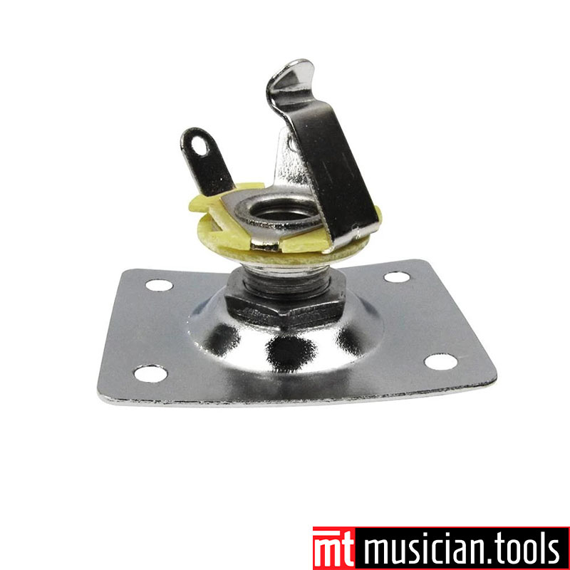 Gibson, Epiphone, PRS, Dean, Ibanez, Jackson, Charvel Chrome Rectangular Guitar Jack Back